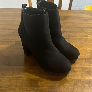 Black heeled booties